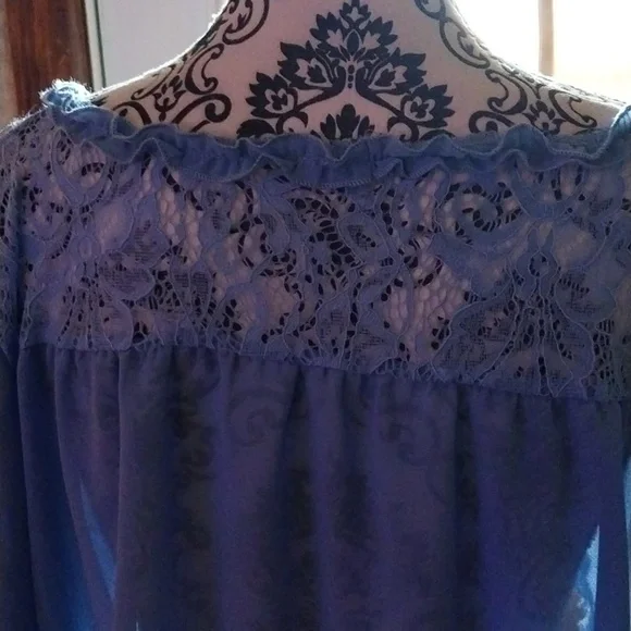 Women's Sheer Floral Lace Short Sleeve Cropped Bolero NWOT Size XL - Picture 6 of 12